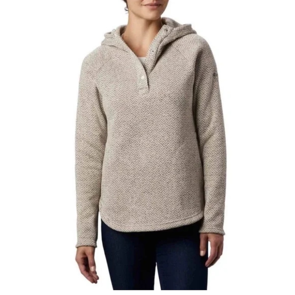 Columbia Women's Darling Days Pull over, Gray Herringbone, Size XL